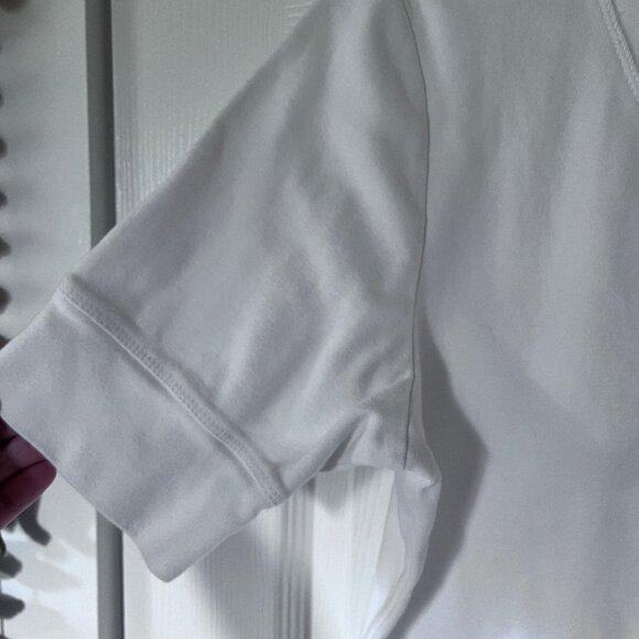 L.L.Bean, Women's, Double L Rib-Knit Tee Vneck Elbow Sleeve, White, Large - Picture 3 of 5